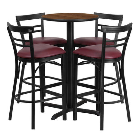 Flash Furniture HDBF1040-GG Table And Bar Stool Set Includes (1) 24" Dia. X 42"H Table