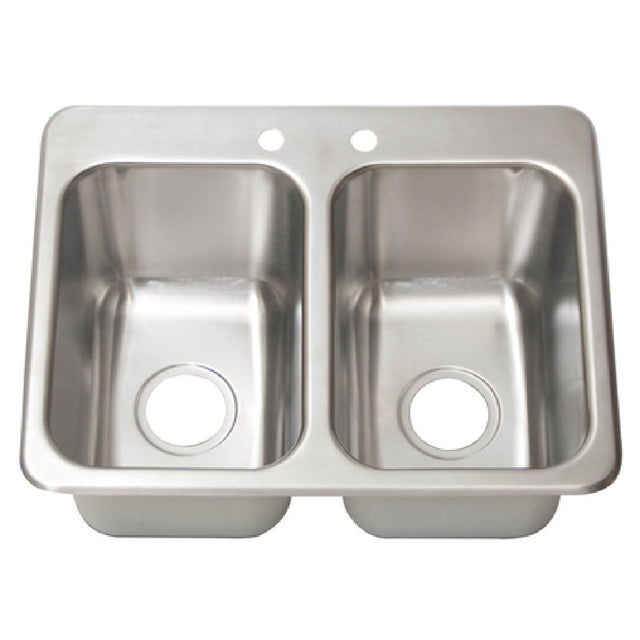 BK Resources DDI2-10141024-P-G Drop-In Sink Two Compartment 24"W X 18-1/2"D X 10"H Overall Size