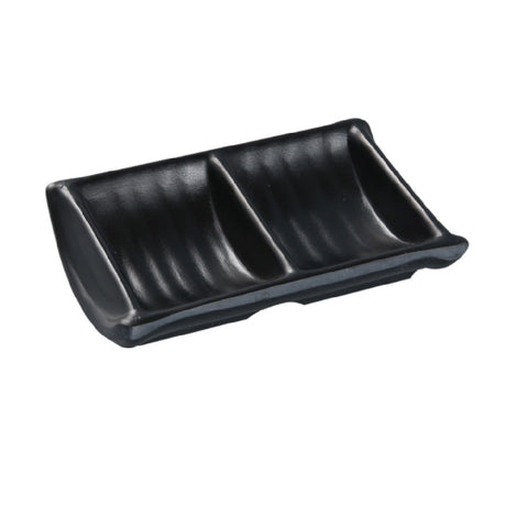 Yanco BP-4031 Black Pearl Sauce Dish 2 Oz. 4-3/4"L X 3"W