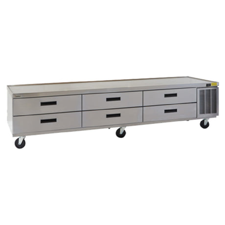 Delfield F29110CP Refrigerated Low-Profile Equipment Stand 110-1/4"W X 31-47/50"D X 24"H