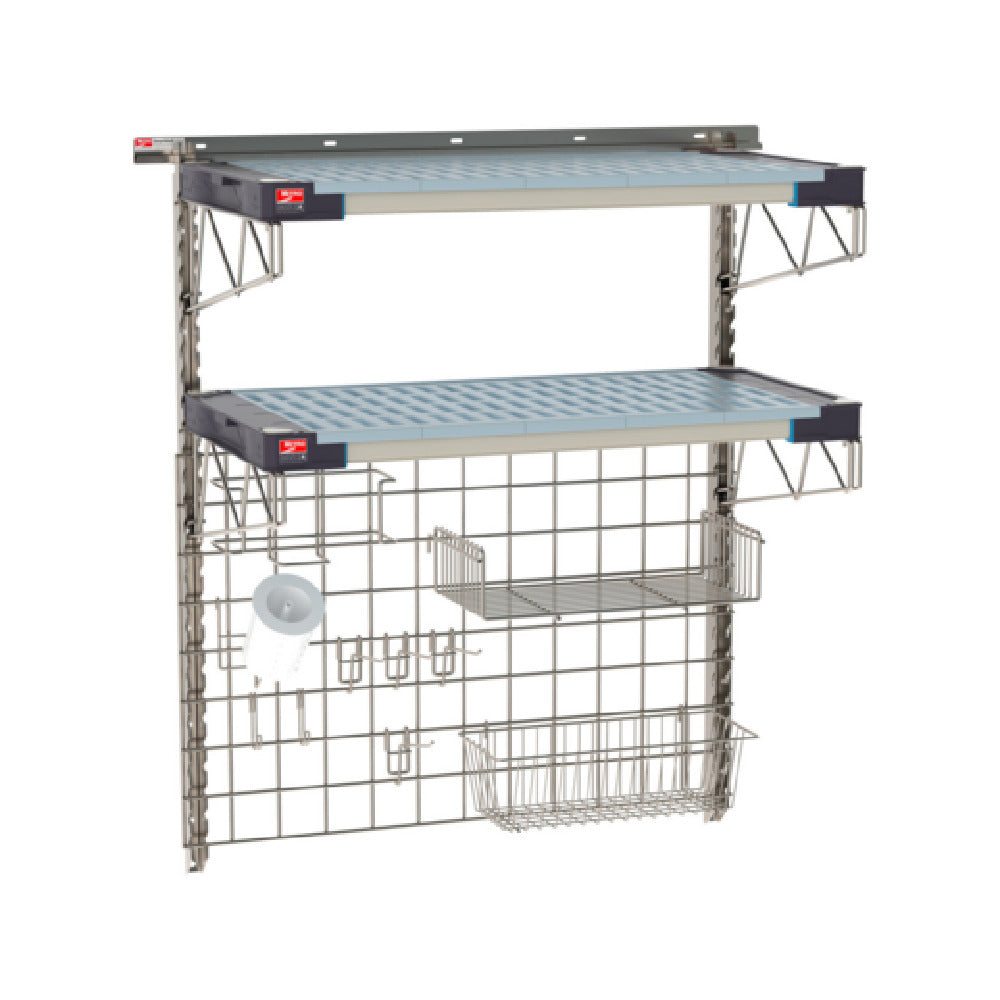 Metro SW-1836S4-45-PREP - SmartWall Life Complete Kit For Prep, Two-shelf, Type 304 Stainless Steel Components: Wall Track
