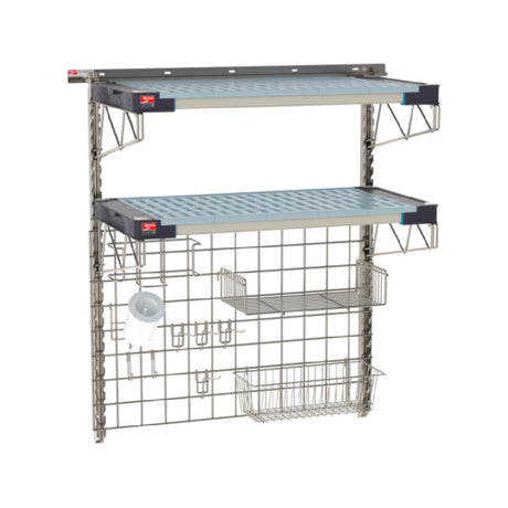 Metro SW-1836S4-45-PREP - SmartWall Life Complete Kit For Prep, Two-shelf, Type 304 Stainless Steel Components: Wall Track