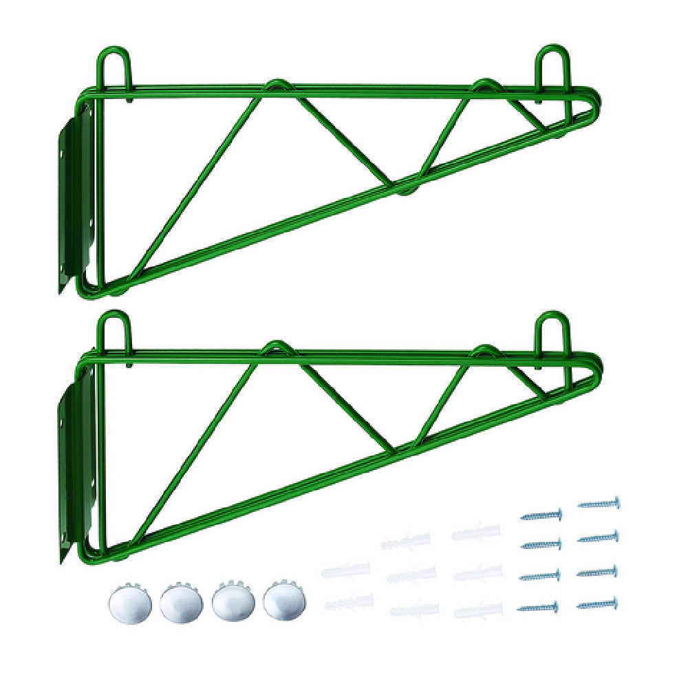 Hubert 69255 - CenPro Deep Wall Mounting Brackets For Green Epoxy Wire Shelving, 14"