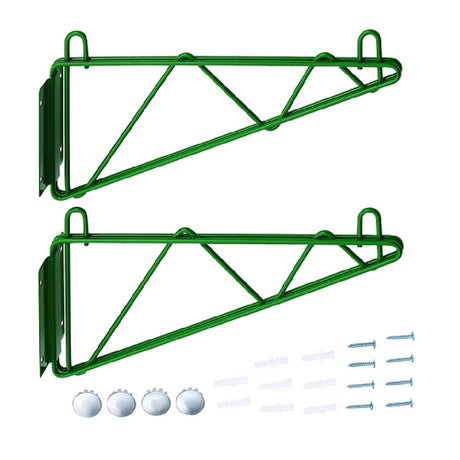 Hubert 69255 - CenPro Deep Wall Mounting Brackets For Green Epoxy Wire Shelving, 14"