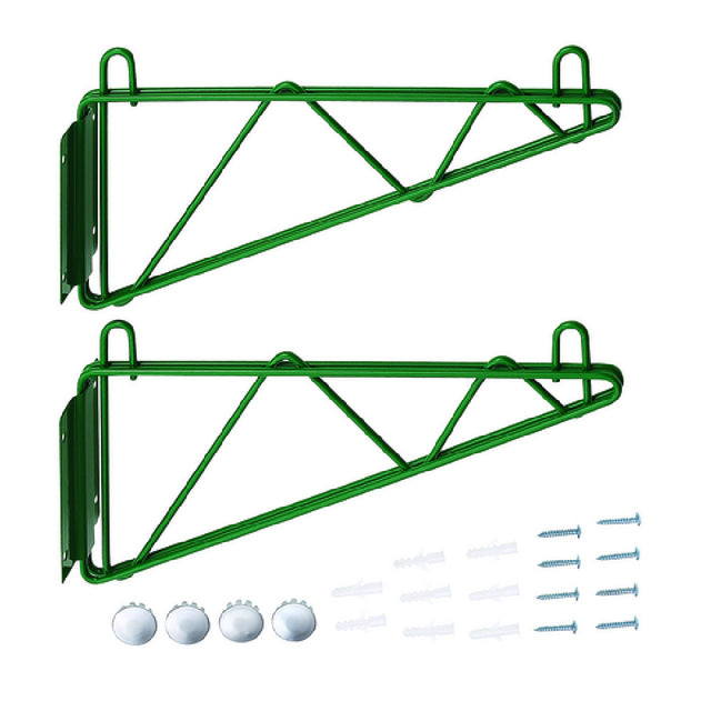 Hubert 69255 - CenPro Deep Wall Mounting Brackets For Green Epoxy Wire Shelving, 14"