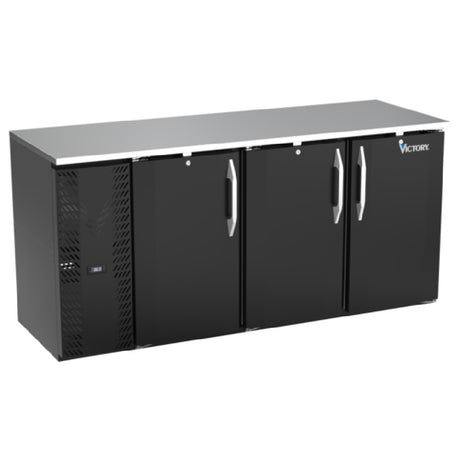 Victory VBBN72HC-B - Back Bar Refrigerator, Three-section, 72"W X 26-1/8"D X 34"H