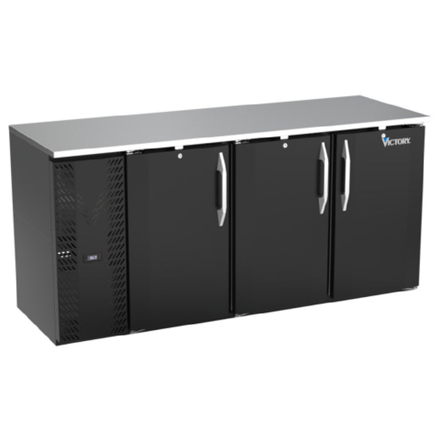 Victory VBBN72HC-B - Back Bar Refrigerator, Three-section, 72"W X 26-1/8"D X 34"H