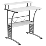 Flash Furniture NAN-CLIFTON-WH-GG Clifton Computer Desk 27-7/8"W X 23-1/2"D X 33-1/8"H