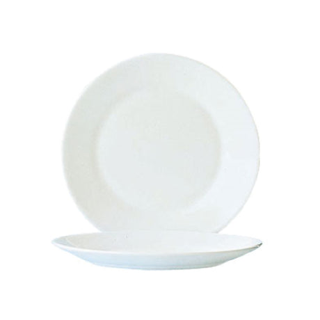 Arc Cardinal 22514 Arcoroc Restaurant White Rim Soup Plate 23.0 Oz (D:9.0'') Fluorosilicate Opal Glass