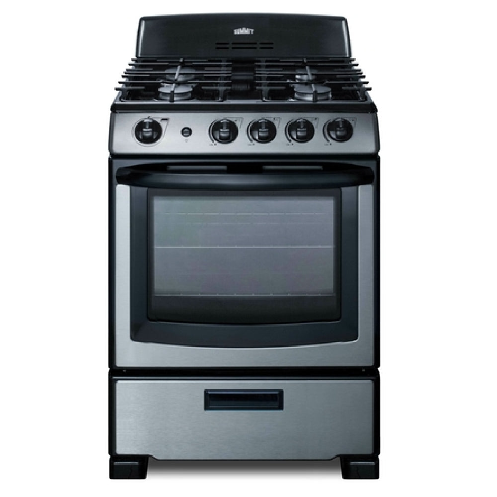 Summit PRO247SS Gas Range 24.25"W 2.9 Cu. Ft. Oven Capacity