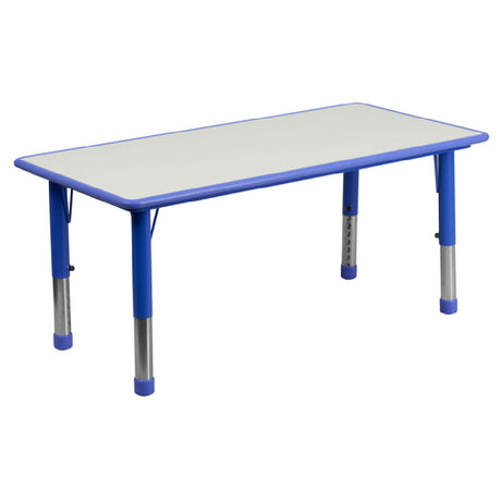 Flash Furniture YU-YCY-060-RECT-TBL-BLUE-GG Preschool Activity Table 47-1/4"W X 23-5/8"D X 14-1/2" To 23-1/2" Adjustable Height