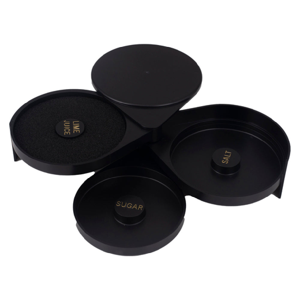 Stanton Trading 77 - Glass Rimmer, 3 Swing Trays, Black Plastic