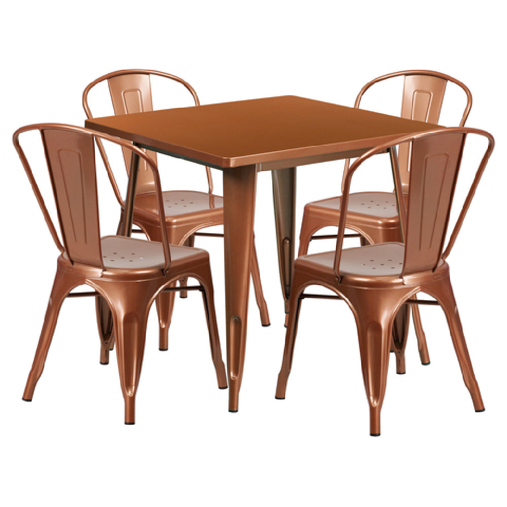 Flash Furniture ET-CT002-4-30-POC-GG Table And Chair Set Includes (1) 31-1/2"W X 31-1/2"D X 29-1/2"H Table