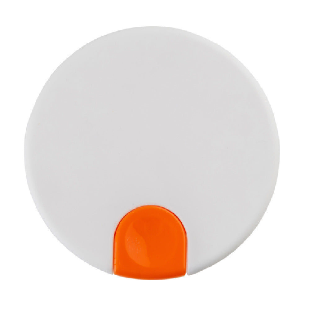Tablecraft 12670 Decaf Lid 3.5" X 3.5" X 2.125" Orange Thumb Press