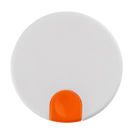 Tablecraft 12670 Decaf Lid 3.5" X 3.5" X 2.125" Orange Thumb Press