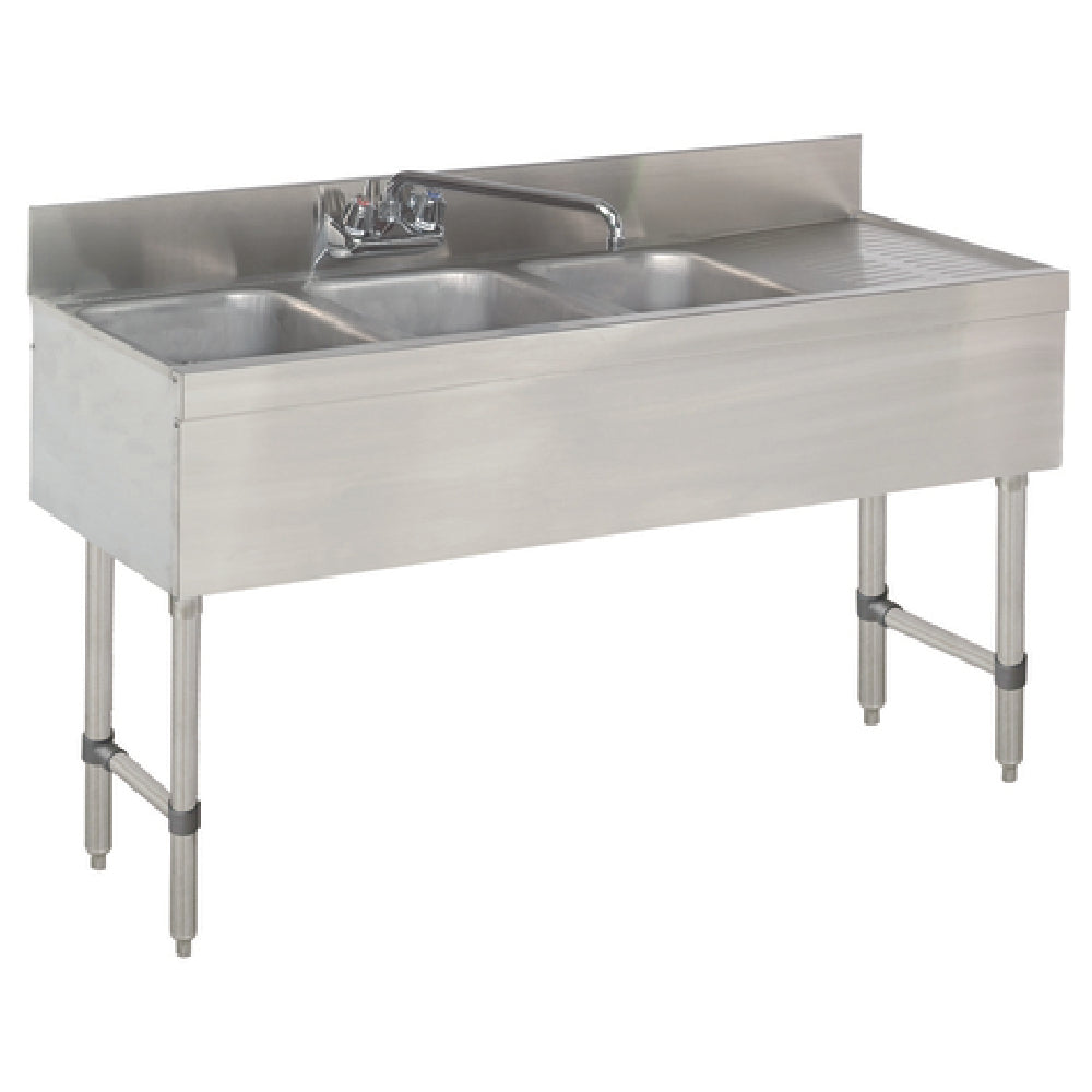 Advance Tabco SLB-43L-X Special Value Underbar Sink Unit 3-compartment 48"W X 18"D X 33"H Overall