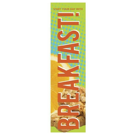 Hubert 78800 - Magnetic Sign, "Start Your Day With Breakfast", For Mobile Breakfast Cart #75848,16" X 59-1/2"H