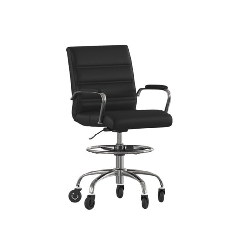 Flash Furniture GO-2286B-BK-RLB-GG Lexi Drafting Chair 22" To 30" Adjustable Seat Height