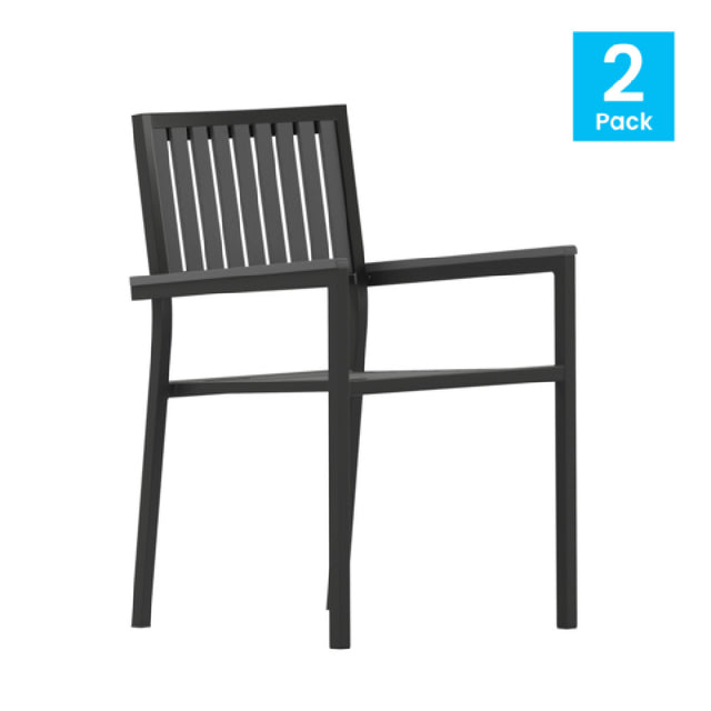 Flash Furniture 2-SB-A268C-BK-GG Harris Stack Club Chair 400 Lb. Weight Capacity