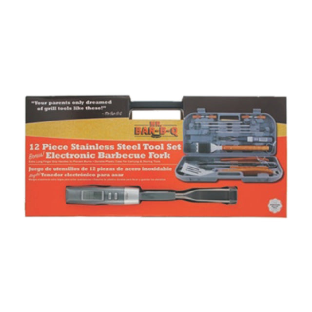 Chef Master 94122X Mr. Bar-B-Q® Grilling Tool Set (12) Piece Includes: 4-in-1 Spatula