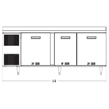 Randell 9225-513 Refrigerated Counter/Work Top Reach-in Three-section