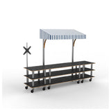 Steelite MGCMLA12MSWW Mogogo Modular Interactive Station Marble Black On Casters With White Blue Canopy (minimum = Case Quantity 1 Per Case)