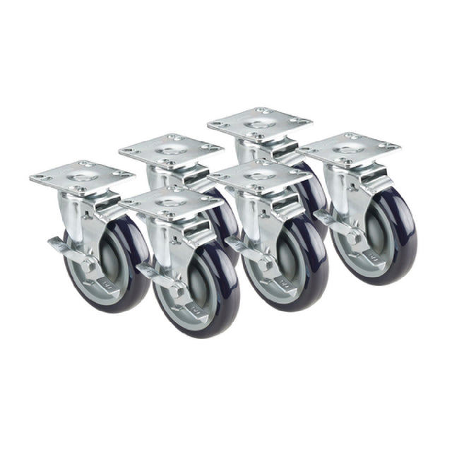 Krowne BC-137 Casters 4" With Brakes (set Of 6)