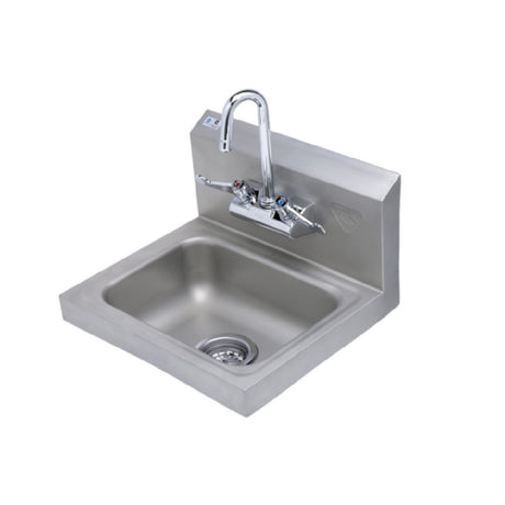 T&S Brass 5F-4WWX03-4W Hand Sink Stainless Steel With 4" Wall Mount Mixing Faucet With Polished Chrome Plated Brass Body