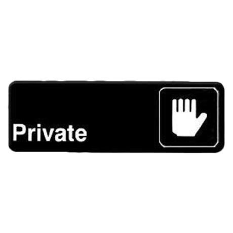 Thunder Group PLIS9303BK Information Symbol Sign 9" X 3" "Private"