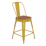 Flash Furniture CH-31320-24GB-YL-PL2T-GG Kai Bar Stool 500 Lb. Weight Capacity