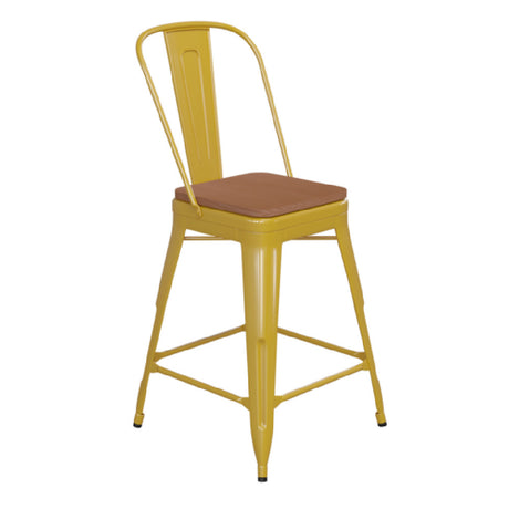 Flash Furniture CH-31320-24GB-YL-PL2T-GG Kai Bar Stool 500 Lb. Weight Capacity