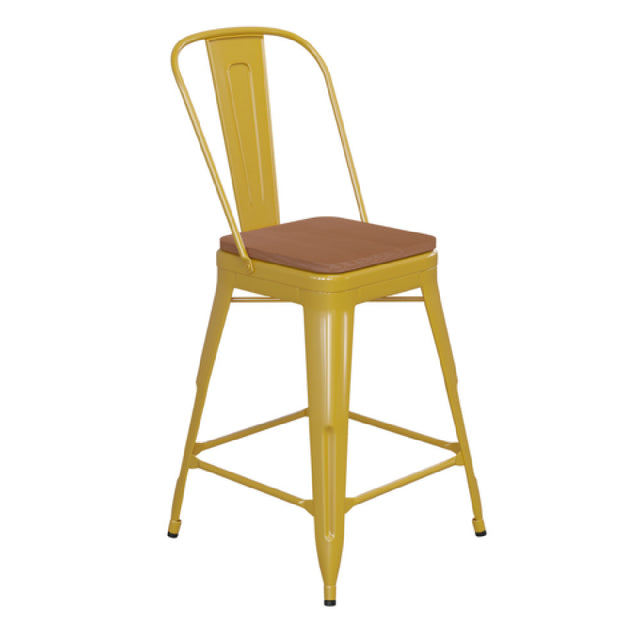 Flash Furniture CH-31320-24GB-YL-PL2T-GG Kai Bar Stool 500 Lb. Weight Capacity