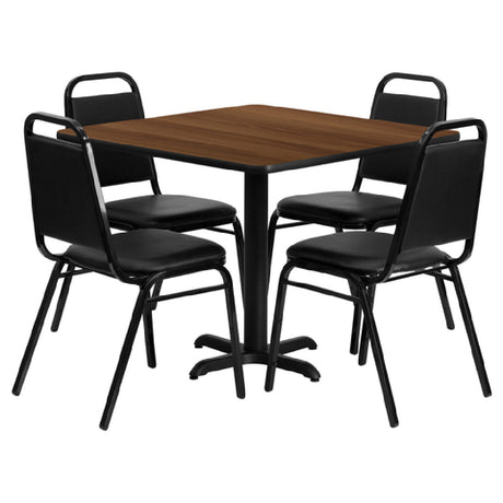 Flash Furniture HDBF1012-GG Table And Banquet Chair Set Includes (1) 36"W X 36"D X 30"H Table