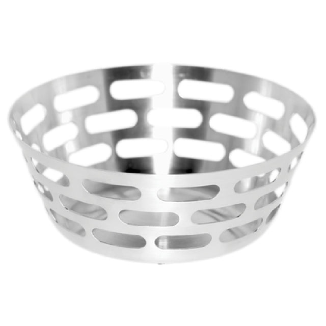 Service Ideas SB-75 Mod18 Steelworks Bread Basket 6-1/2" Dia. X 2-1/2"H Round