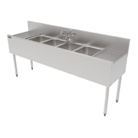 Perlick TS72M4-DB TS Series Underbar Multi-tank Sink Unit Four 18 Gauge Stainless Steel Compartment