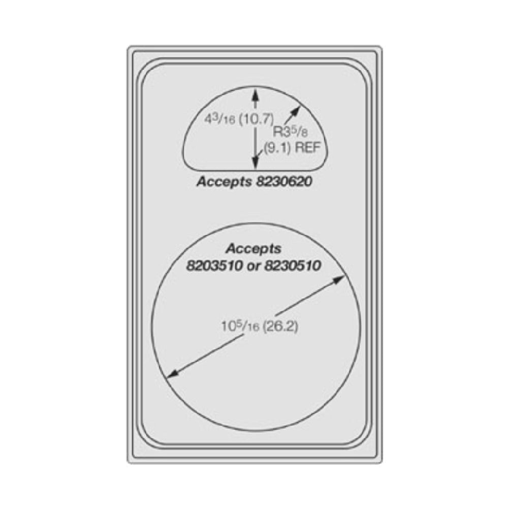 Vollrath 8241410 Miramar™ Template For (1) Casserole & (1) Half Oval Decorative Pans