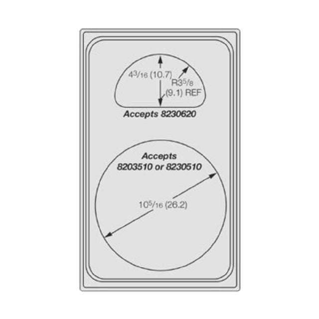 Vollrath 8241410 Miramar™ Template For (1) Casserole & (1) Half Oval Decorative Pans