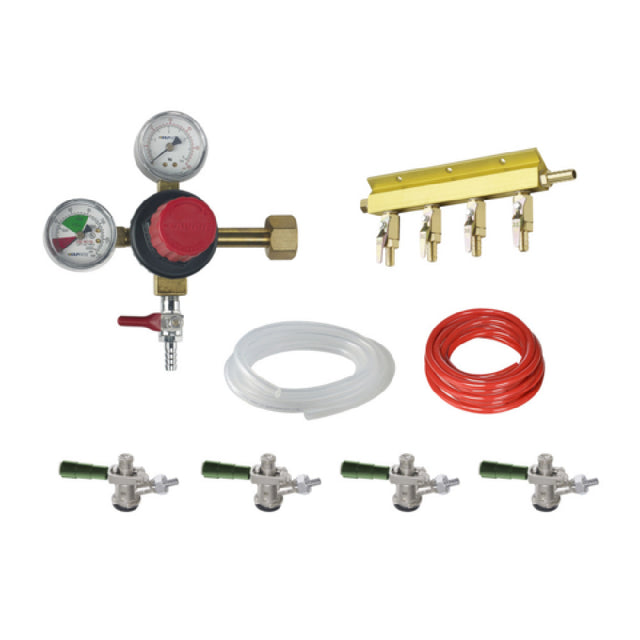 Krowne BEERKIT4 Draft Beer Kit For Unit With (4) Faucets Includes: CO2 Tank Mount Primary Regulator