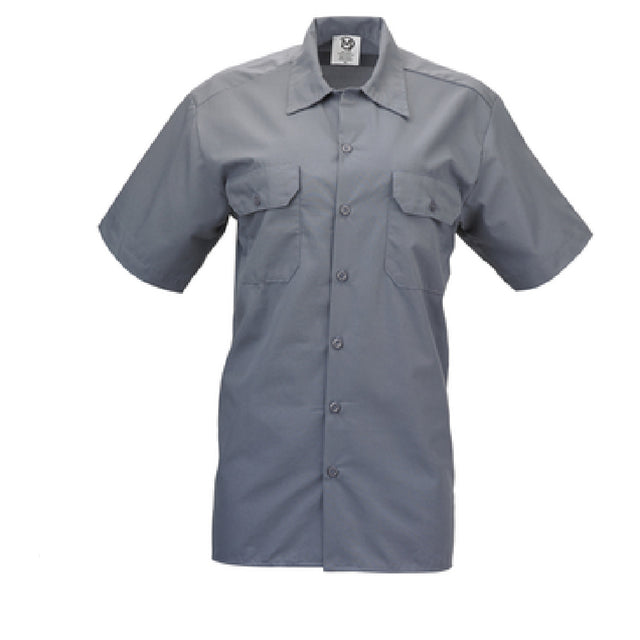 Mercer Culinary M60250GYXS Metro Edge® Brewer/Work Shirt Unisex (7) Traditional Buttons