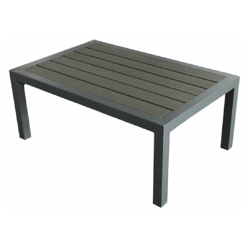 Plantation Prestige Commercial Furniture 8772747-01 Durango Coffee Table Gray Faux Wood Slat Table Top