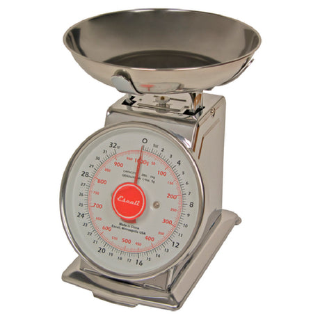 San Jamar SCDLB2 Escali Dial Scale 8"W X 8-1/2"D X 10"H 2 Lb. X 0.25 Oz./ 1 Kg X 5 G