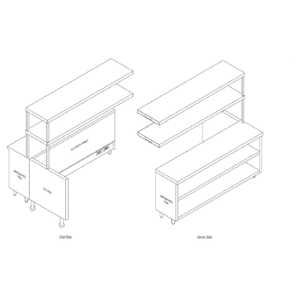 Randell RCC-86.5 Modular Chef Service Counter Center Section 86-1/2"W