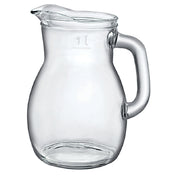 Steelite 4971Q599 Pitcher 1 1/4 QT. (with 34 Oz. Pour Line) (H 7-1/2" M 5-7/8" T 4-1/8" B 3-3/4") Bormioli Rocco