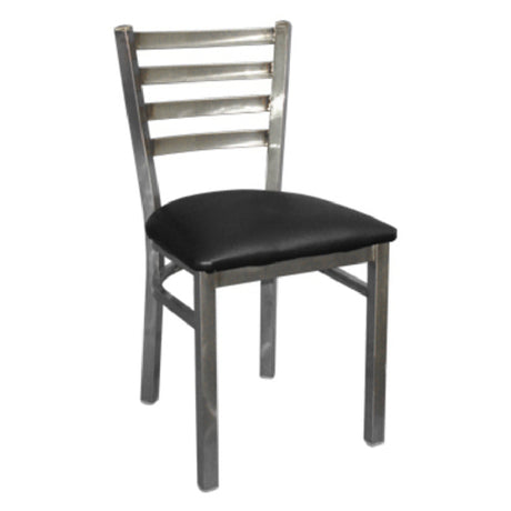 Klinger's Trading 760-BLACK Side Chair Ladder Back Black Upholstered Seat