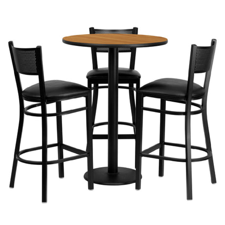 Flash Furniture MD-0016-GG Table And Bar Stool Set Includes (1) 30" Dia. X 42"H Table