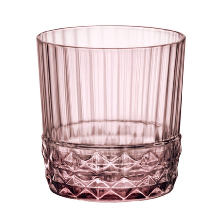 Steelite 49213Q947 DOF Glass 12-3/4 Oz. (H 3-5/8" M 3-3/8" T 3-3/8" B 3") Lilac Rose