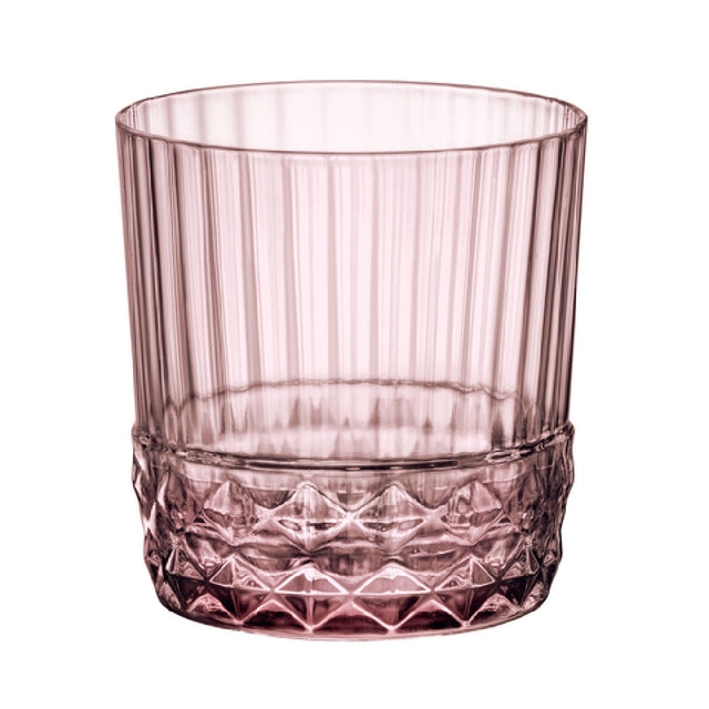 Steelite 49213Q947 DOF Glass 12-3/4 Oz. (H 3-5/8" M 3-3/8" T 3-3/8" B 3") Lilac Rose