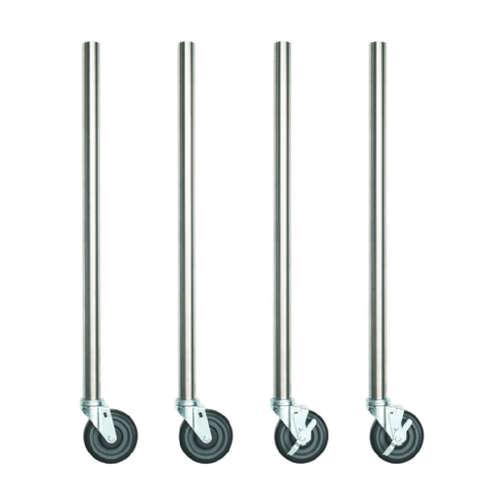 Hubert 129469 - Kratos Worktable Legs, 34" Length, 16-gauge Galvanized Steel Legs With Polyurethane Casters