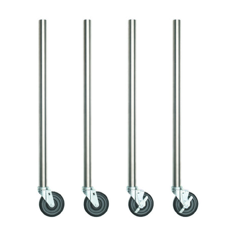 Hubert 129469 - Kratos Worktable Legs, 34" Length, 16-gauge Galvanized Steel Legs With Polyurethane Casters