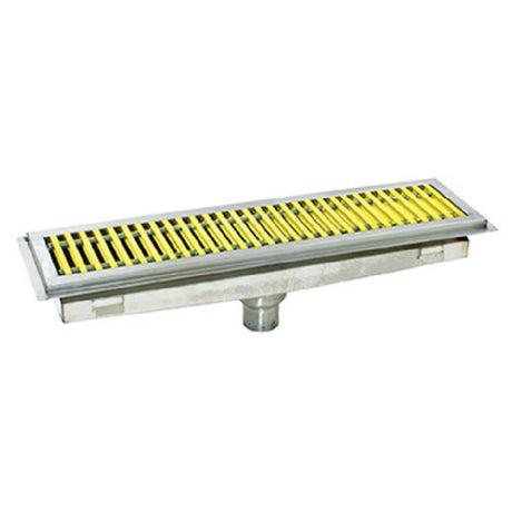 Eagle ASFT-1224-FG-X Anti-Splash Floor Trough 24"W X 12"D Yellow Fiberglass Subway-style Grating With Non-slip Surface